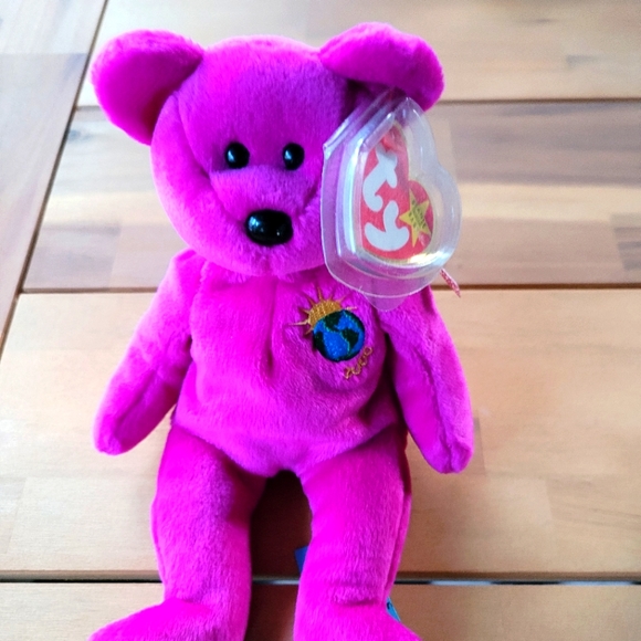 Ty Other - Ty Beanie Baby Millennium Purple Bear Plush 1999 Vintage With Tag